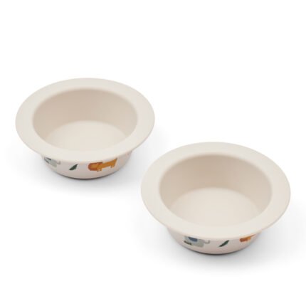 Liewood Peony Printed Suction Bowl 2-Pack Safari sandy mix