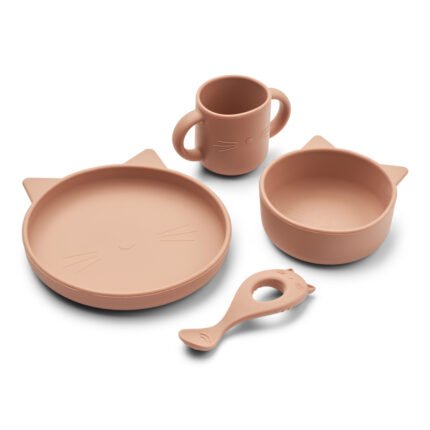 Liewood Vivi Silicone Set Cat dark rose