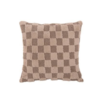 Present Time Sierkussen Checker Bruin 45x45x15cm